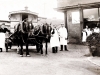 Richardson\'s & Limbs Mobile Fish & Chip Wagon. The shop on the right is now converted to flats on Selston Road next door to the entrance to Pye Hill Park. In the background on the left is the entrance that used to go over the viaducts into Jacksdale Station.