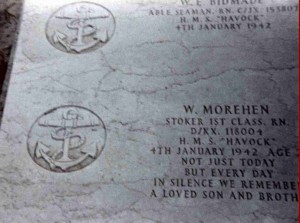 Photo of Walter's memorial stone kindly taken by Dorienne & Roy Tyson during their summer holidays - Malta 2001